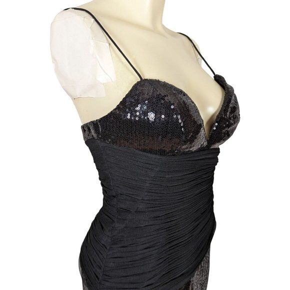 BASIX II Spaghetti strap beaded black‎ mini cocktail party formal dress NEW - Picture 5 of 8